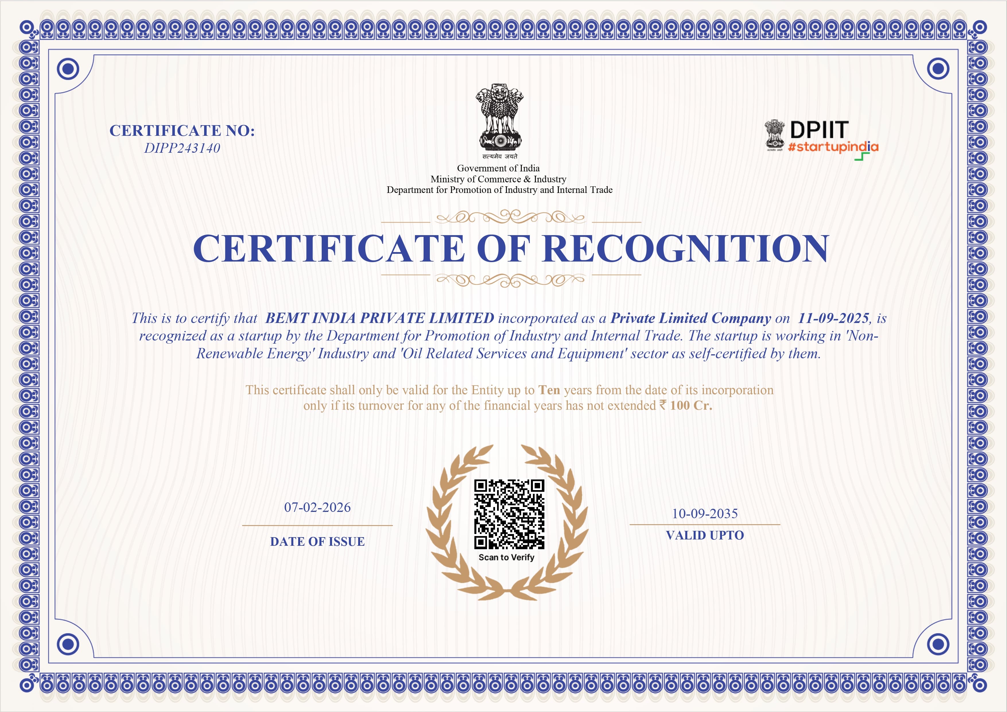 ISO Certificate